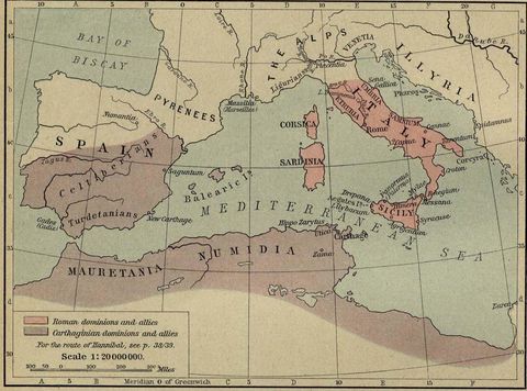 Rome and Carthage prior to the Second Punic War, 218 B.C.