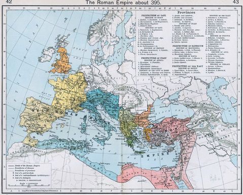 Western and Eastern Roman Empires 395