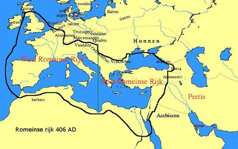 West and East Roman Empires 406 AD