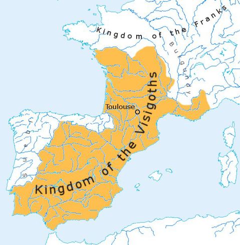 The Visigoth kingdom of Toulouse by 500