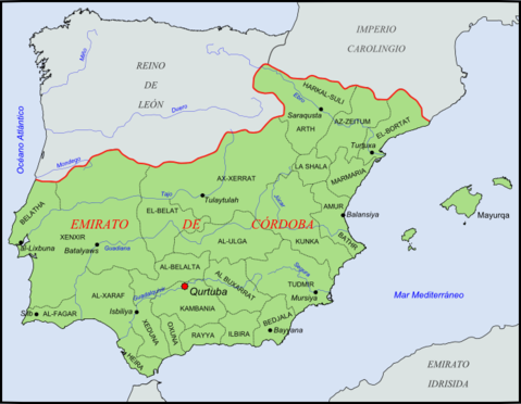 Provinces of the Emirate of Córdoba 929