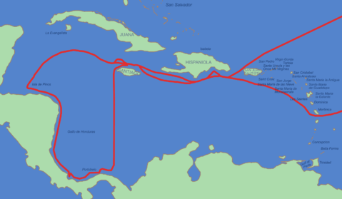 Fourth voyage of Christopher Columbus in 1502