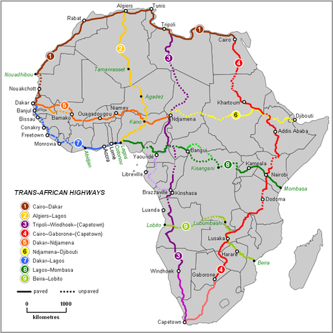 mapa de carreteras de africa Mapa de carreteras de África   África | Gifex