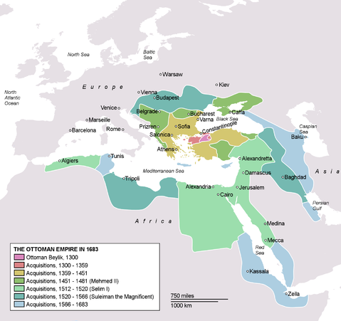 Ottoman Empire at its greatest extent 1683