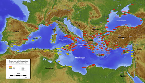 Greek and Phoenician colonies, 6th century BC