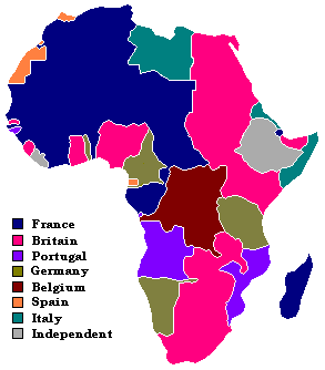 European territorial claims of Africa in 1913