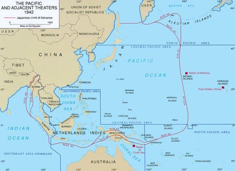 The Pacific Theater in August, 1942