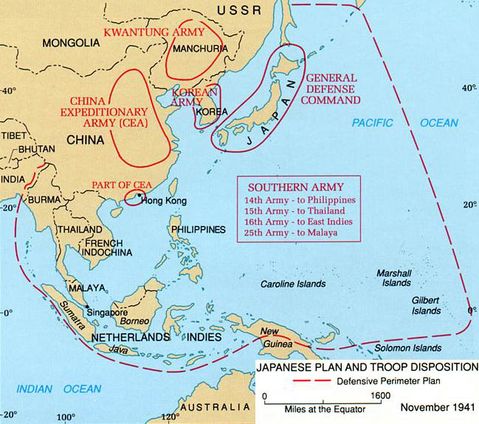 Japanese troop positions nov. 1941