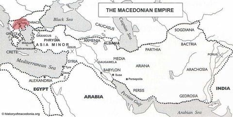 The Macedonian empire of Alexander the Great 323 BC  