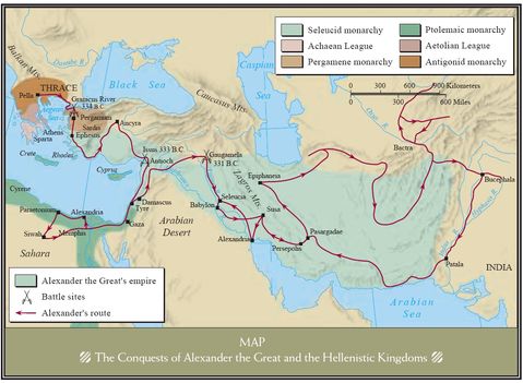 Conquests of Alexander the Great and the Hellenistic Kingdoms 334-323 BC