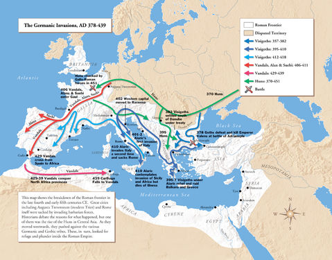 Las invasiones germánicas del Imperio Romano 378-439 dC