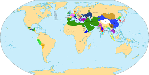 Mapa del mundo en 750