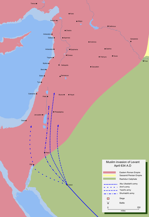 Muslim invasion of Levant April 634