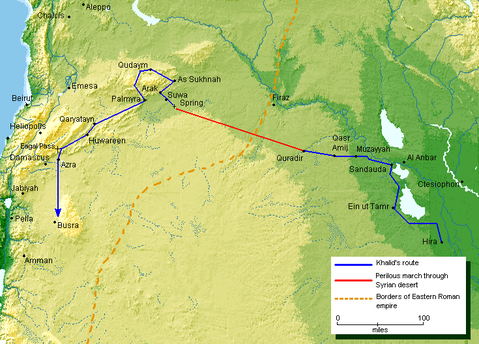 Invasión de Jalid ibn Walid a Siria 634