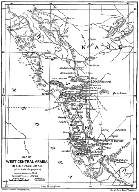 Centro-oeste de Arabia en el siglo VII