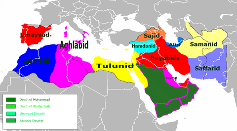 Emiratos independientes de facto c. 950