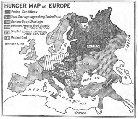 Hunger Map of Europe 1918