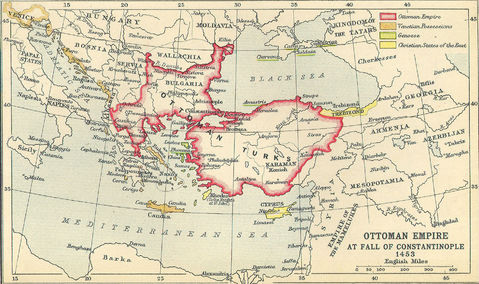 Ottoman Empire at fall of Constantinople 1453