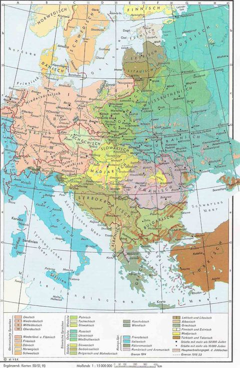 Languages in Central and Eastern Europe 1910