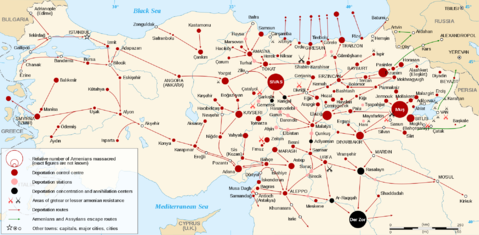 The Armenian Genocide in Ottoman Empire in 1915