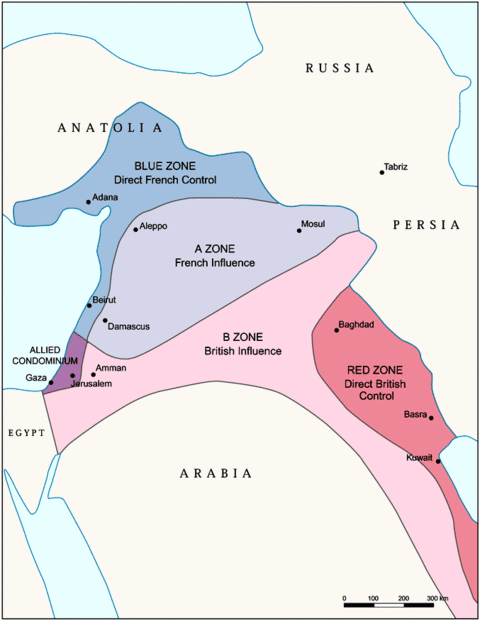 El Tratado Sykes-Picot de 1916