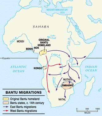 The Bantu expansion 3000-1000 BC