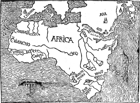 Mapa de África elaborado en 1508