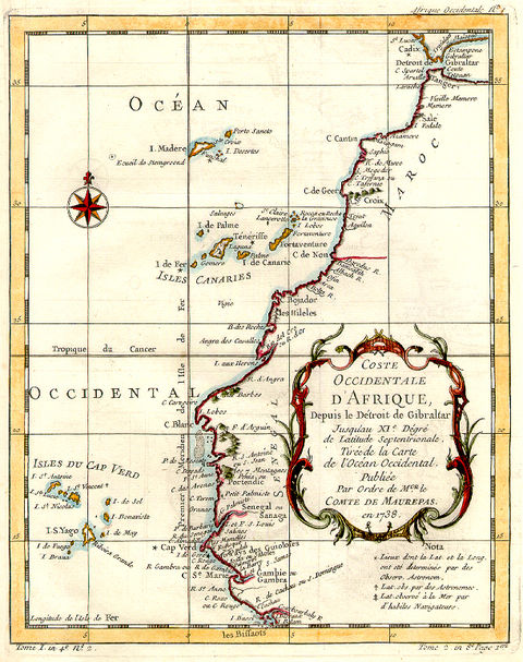 África Occidental en 1738