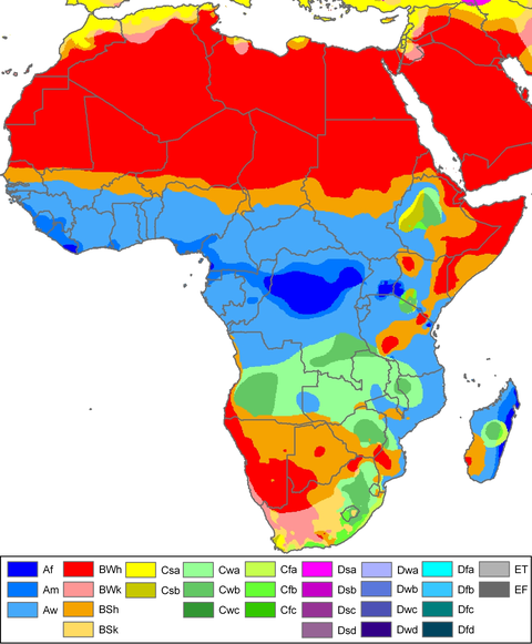 Climate map of Africa 