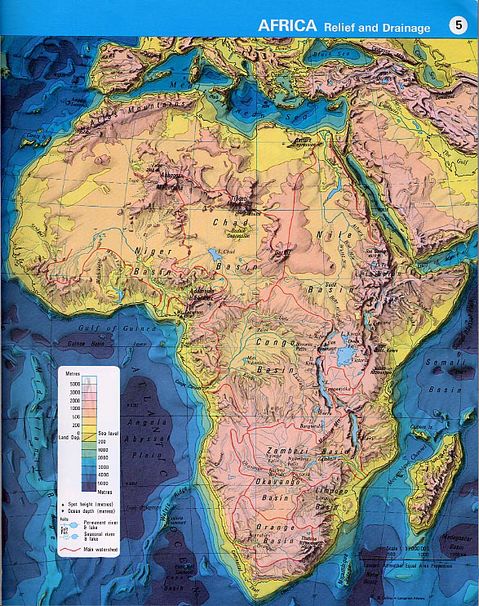 Mapa Físico de África