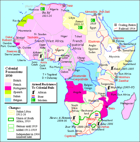 Colonial possesions in Africa in 1930