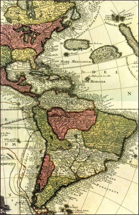 Map of the Americas c. 1705