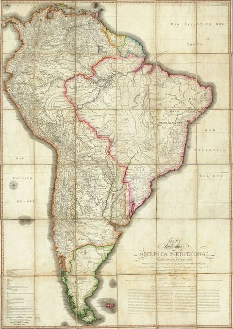 Geographic map of South America 1775