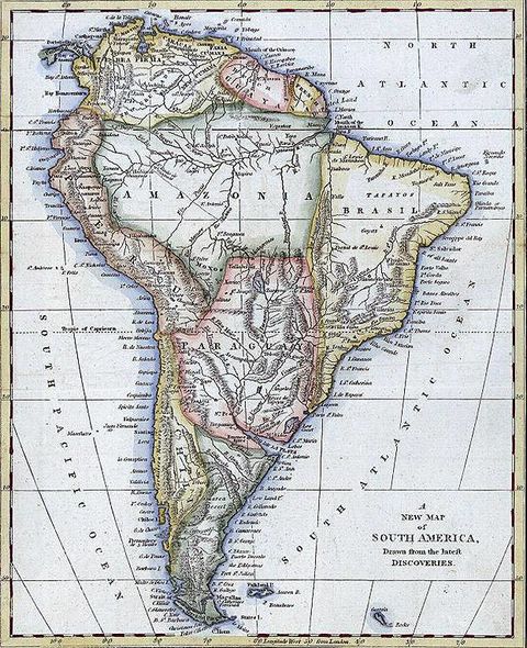 Mapa de América del Sur 1794