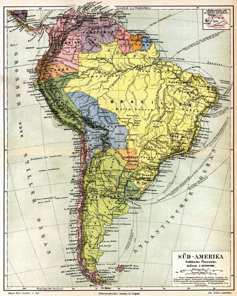 América del Sur en 1888