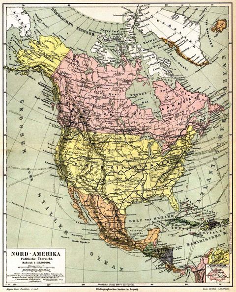 América del Norte en 1888