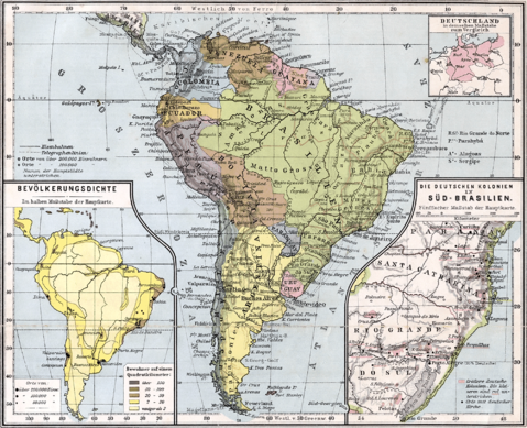 Map of South America 1905