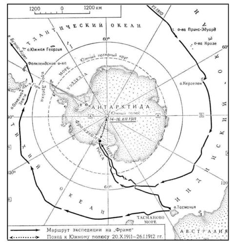 La expedición de Roald Amundsen en la Antártida 1911-12