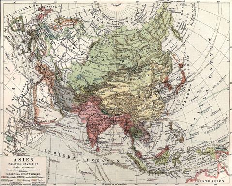 Asia political map 1904