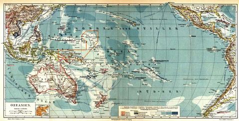 Map of Oceania 1884