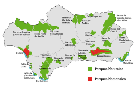 Nationals and natural parks in Andalusia 2010