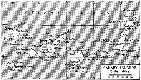 Map of Canary Islands 1922