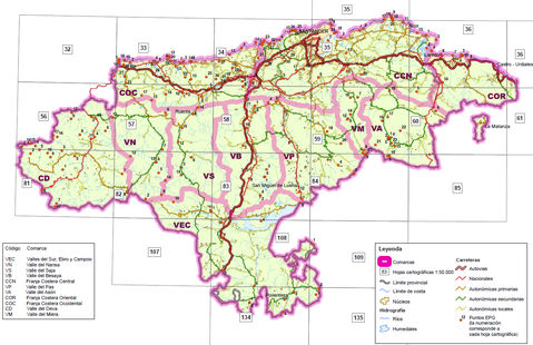 Map of Cantabria