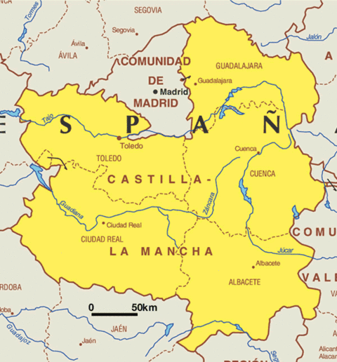 Mapa de Castilla-La Mancha