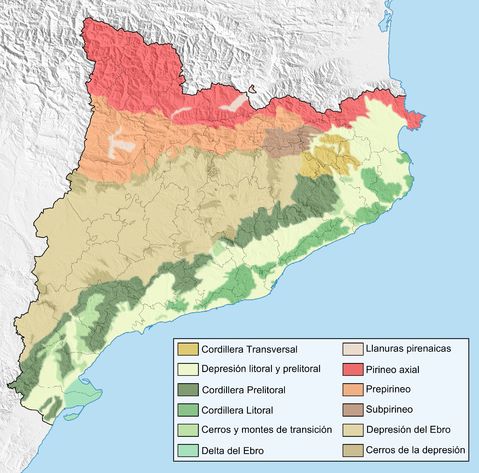 Catalonia geographical map 2008