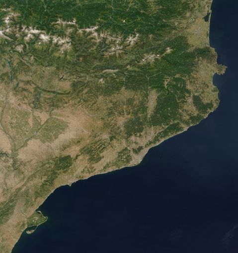 Catalonia satellite map