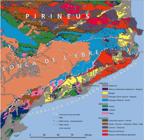 Catalonia geological map