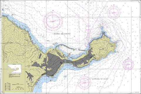 Carta náutica de la Bahía de Ceuta