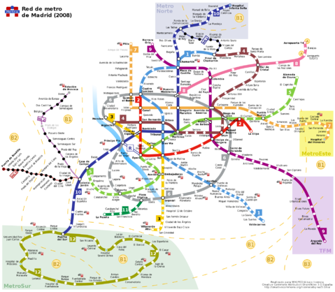 Red de metro de Madrid 2008