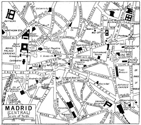 Madrid downtown map 1922